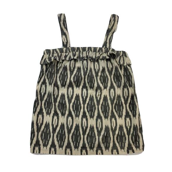 J. Crew Womens Size 0 Ikat Ruffle‎ Flounce Cotton Tank Top Blouse NWOT - Picture 1 of 12